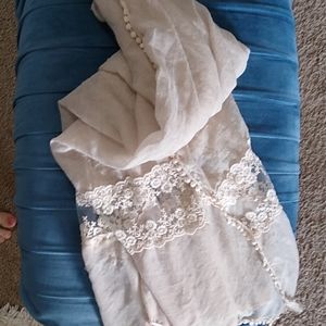 Candie's gauze and lace scarf